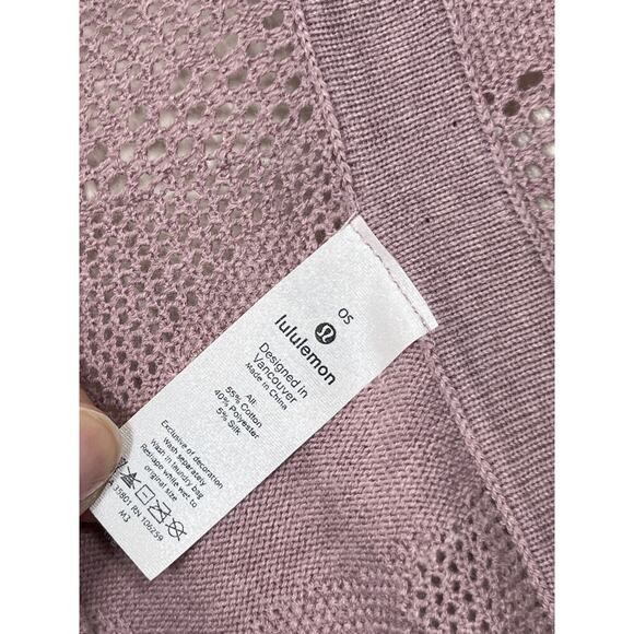 Lululemon Athletica Find Your Light Wrap Heathered Vintage Mauve Pink Silk Blend - Picture 6 of 10